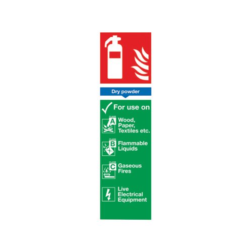 SAFETY SIGN FIRE EXTINGUISHER DRY POWDER 300X100MM PVC F101/R