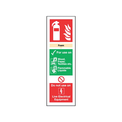 SAFETY SIGN FIRE EXTINGUISHER FOAM 300X100MM SELF-ADHESIVE F202/S