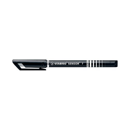 STABILO SENSOR CUSHION TIP FINELINER PEN BLACK (PACK OF 10) 189/46