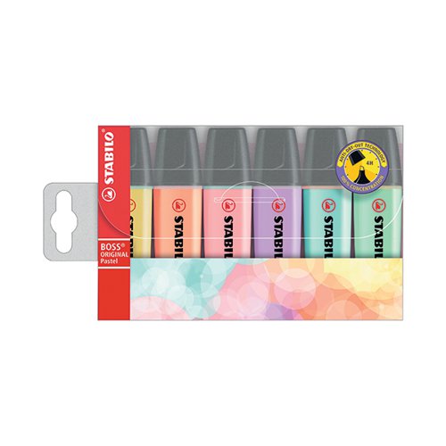 STABILO BOSS ORIGINAL HIGHLIGHTER ASSORTED PASTEL (PACK OF 6