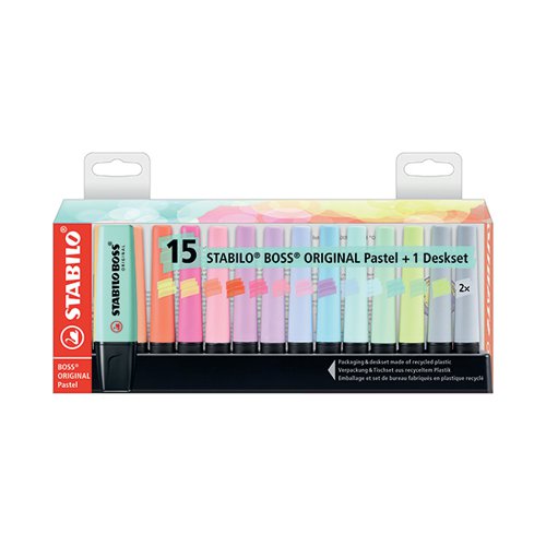 STABILO BOSS ORIGINAL HIGHLIGHTERS DESK SET PASTEL (PACK OF