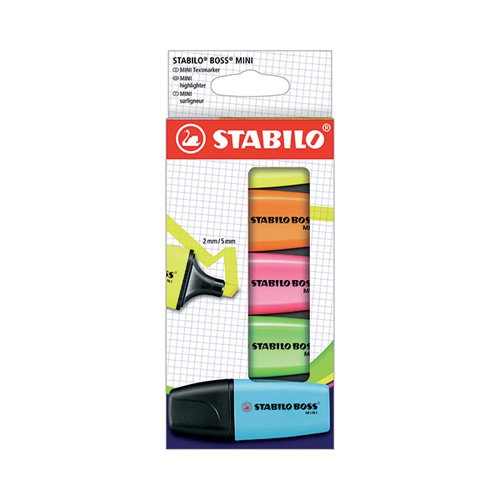 STABILO BOSS MINI HIGHLIGHTERS CARD WALLET ASSORTED (PACK OF