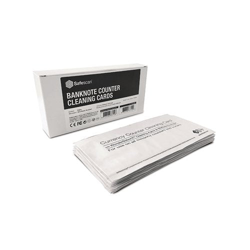 SAFESCAN BANKNOTE COUNTER CLEANING CARDS WHITE (PACK OF 15)