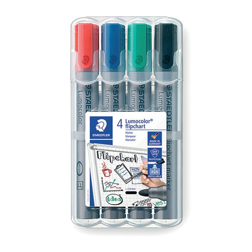 STAEDTLER FLIPCHART MARKER ASSORTED (4 PACK) 356 WP4