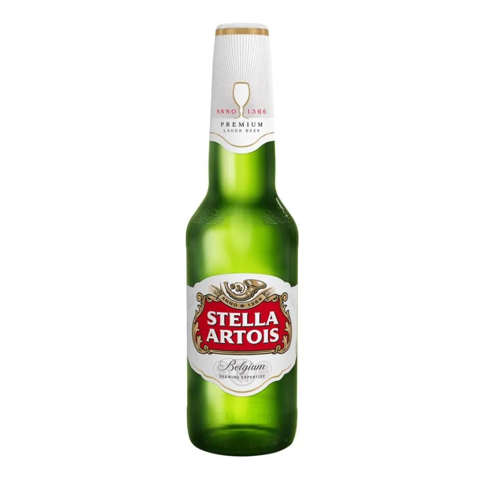 STELLA ARTOIS PREMIUM LAGER - GLASS BOTTLES (330ml) x 24