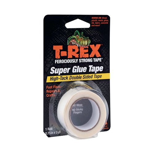 T-REX DOUBLE SIDED SUPERGLUE TAPE CLEAR (PACK OF 6) 286853
