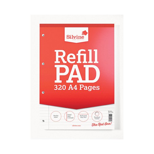 SILVINE REFILL PAD 320 PAGES RULED WITH MARGIN PERFORATED PU