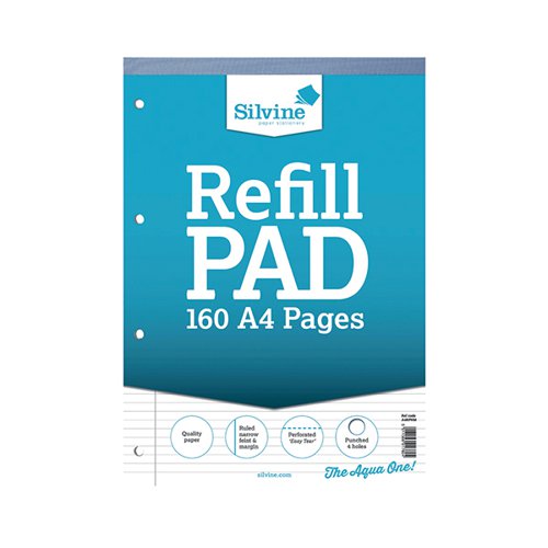 SILVINE NARROW FEINT RULED HEADBOUND REFILL PAD 160 PAGES A4
