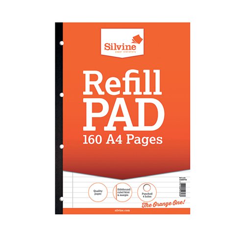 SILVINE PUNCHED FEINT RULED SIDEBOUND REFILL PAD 160 PAGES A