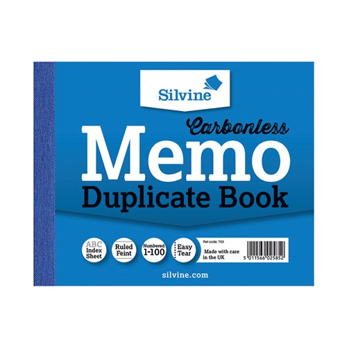 SILVINE CARBONLESS DUPLICATE MEMO BOOK 102X127MM (PACK OF 12