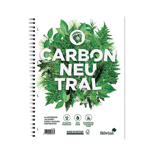 SILVINE CARBON NEUTRAL RULED NOTEBOOK A4 120 PAGES (PACK OF