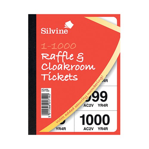CLOAKROOM AND RAFFLE TICKETS 1-1000 (6 PACK) CRT1000