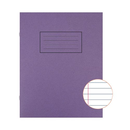SILVINE EXERCISE BOOK RULED 229X178MM PURPLE (PACK OF 10) EX100