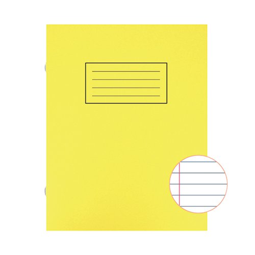 SILVINE EXERCISE BOOK RULED 229X178MM YELLOW (PACK OF 10) EX103
