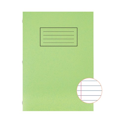 SILVINE EXERCISE BOOK A4 RULED WITH MARGIN GREEN (10 PACK) EX110