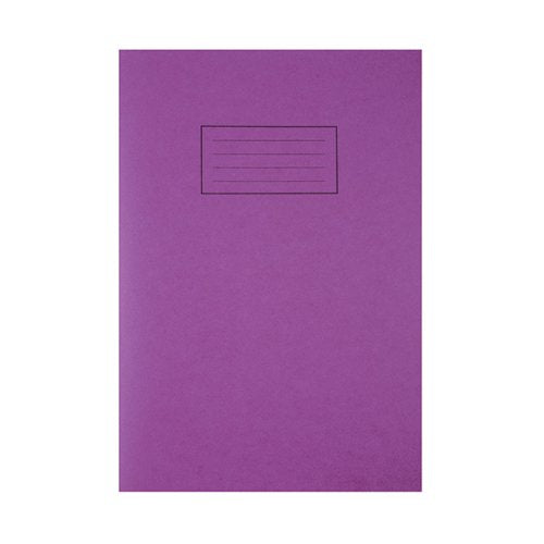 SILVINE EXERCISE BOOK TOUGH SHELL FEINT RULED WITH MARGIN A4 PURPLE (PACK OF 25) EX140