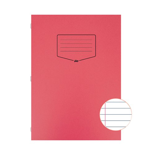 SILVINE TOUGH SHELL EXERCISE BOOK RULED A4 RED (PACK OF 25) EX142