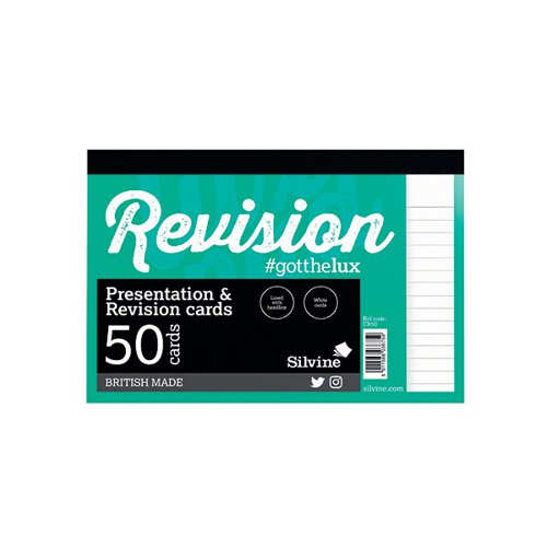 SILVINE 50 REVISION NOTECARD PAD LINED WHITE (PACK OF 1000)