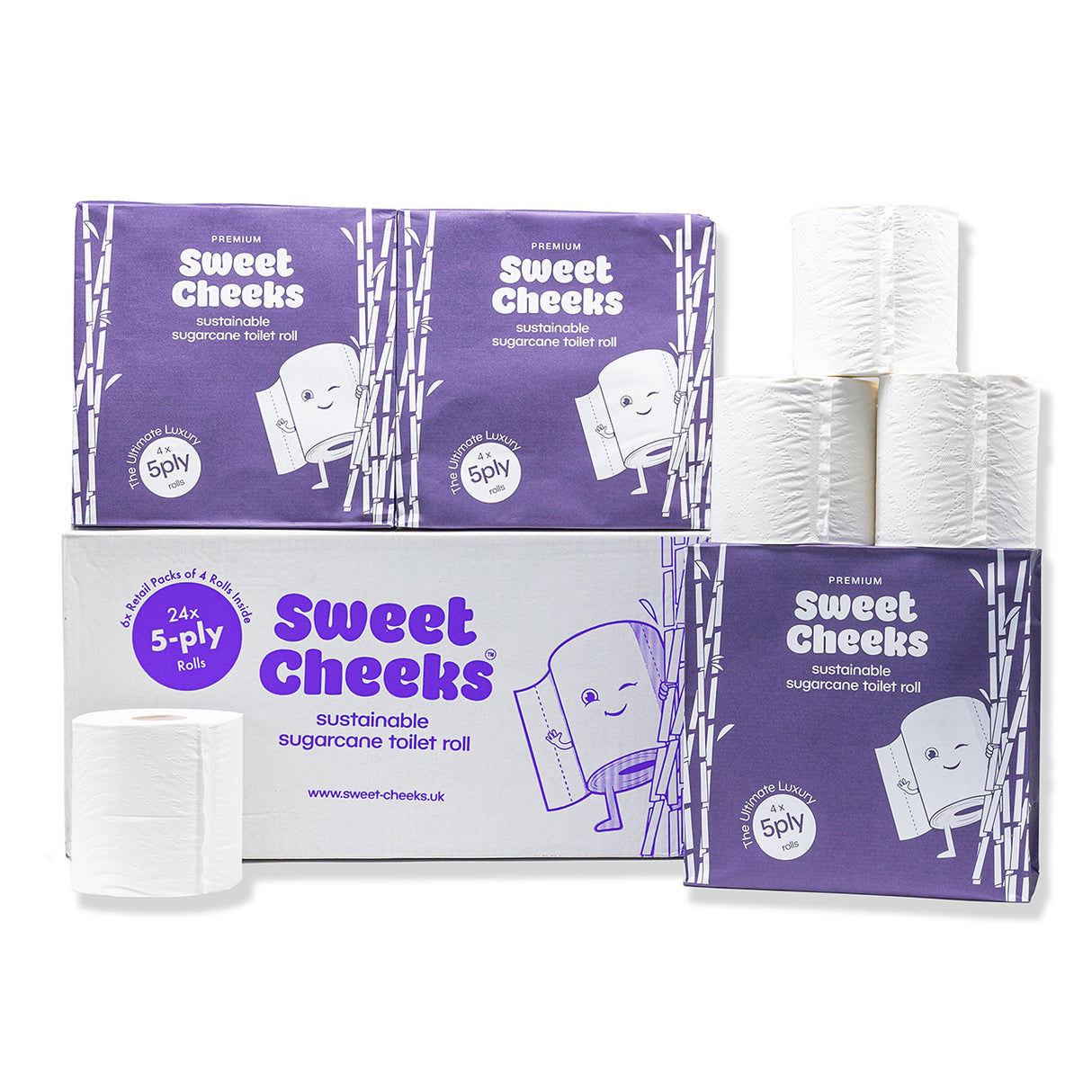 FIG SWEET CHEEKS SUGARCANE 5 PLY DOMESTIC TOILET ROLL
