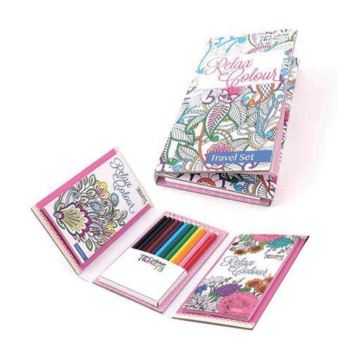 TALLON ADULT COLOURING BOOK TRAVEL SET (PACK OF 6) 6844