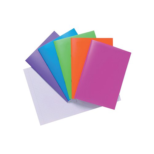POLYPROPYLENE COVERED NOTEBOOKS A4 40 SHEETS ASSORTED (10 PA