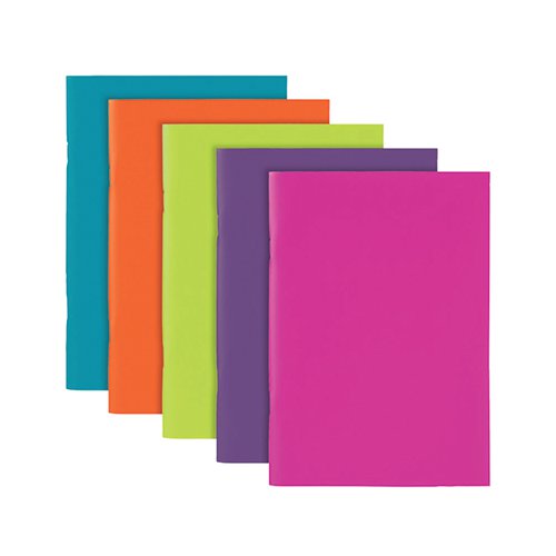 POLYPROPYLENE COVERED NOTEBOOKS A5 40 SHEETS ASSORTED (10 PA