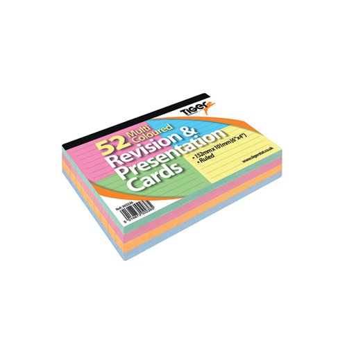 REVISION AND PRESENTATION CARDS 52 MULTICOLOURED (PACK OF 10