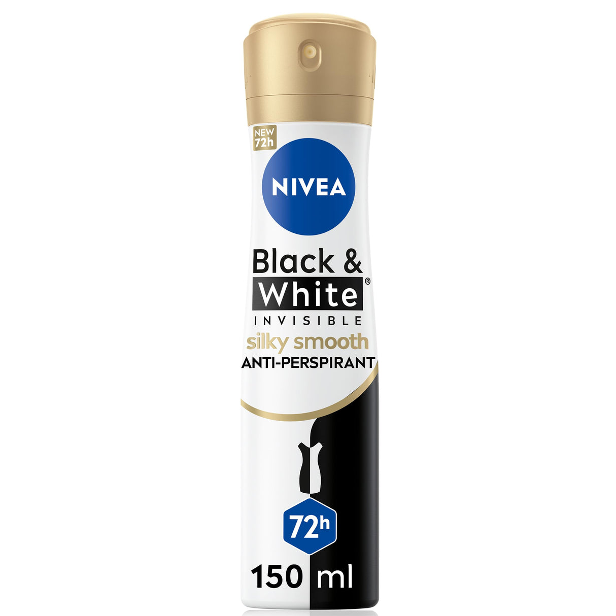 NIVEA WOMENS BLACK & WHITE DEODORANT (150ml) x 6
