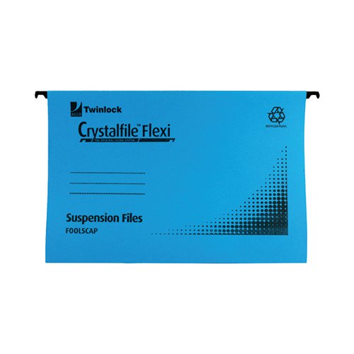 REXEL CRYSTALFILE FLEXI STANDARD FOOLSCAP BLUE (50 PACK) 300