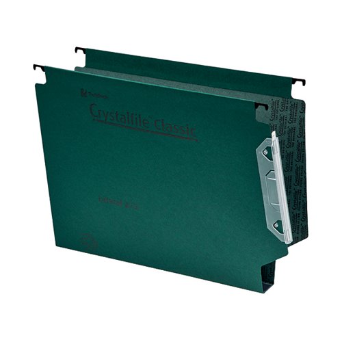 REXEL CRYSTALFILE CLASSIC 30MM LATERAL FILE GREEN (PACK OF 2