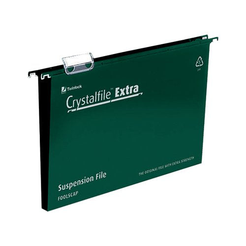 REXEL CRYSTALFILE EXTRA SUSPENSION FILE 50MM GREEN (PACK OF