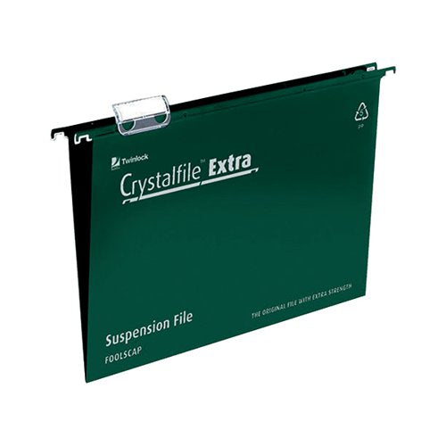 REXEL CRYSTALFILE EXTRA 15MM SUSPENSION FILE GREEN (PACK OF