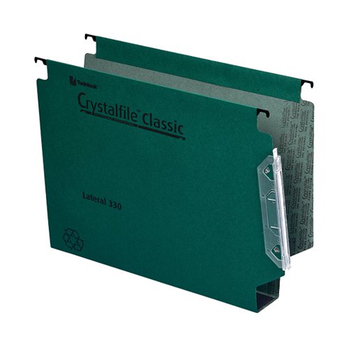REXEL CRYSTALFILE CLASSIC 50MM LATERAL FILE GREEN (PACK OF 2