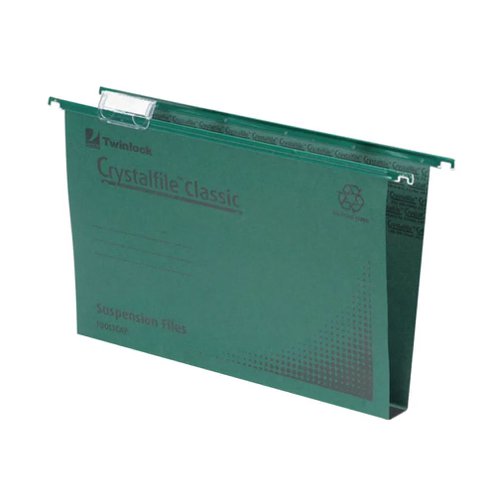 REXEL CRYSTALFILE CLASSIC SUSPENSION FILE 30MM GREEN (PACK O