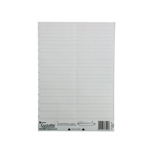 REXEL CRYSTALFILE CLASSIC LINKED TAB INSERTS WHITE (PACK OF