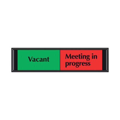 SLIDING SIGN VACANT/MEETING IN PROGRESS SELF ADHESIVE 225X52