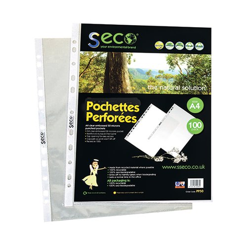 STEWART SUPERIOR ECO PUNCH POCKET CLEAR (100 PACK) PP50
