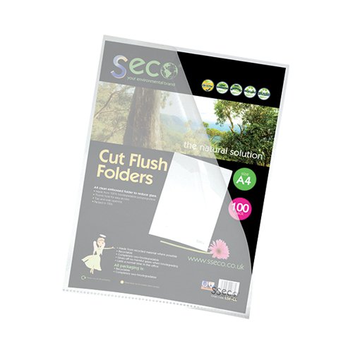 STEWART SUPERIOR ECO CUT FLUSH FOLDER CLEAR (100 PACK) LSF-C