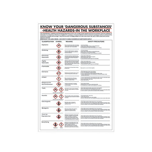 HEALTH HAZARDS IN THE WORKPLACE POSTER 420X600MM PG23