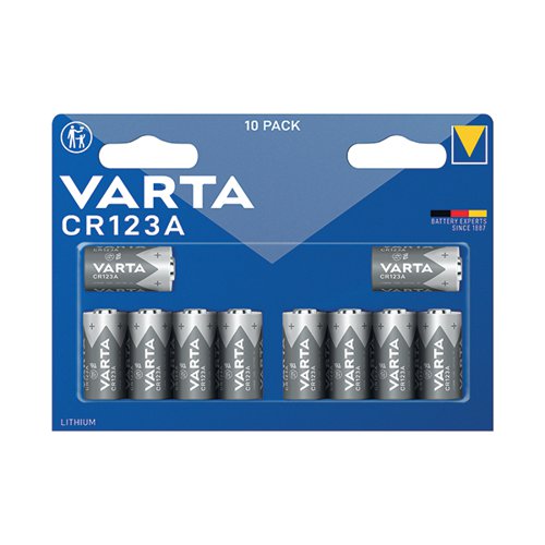 VARTA LITHIUM BATTERY CR123A/CR17345 3V CYLINDRICAL (PACK OF