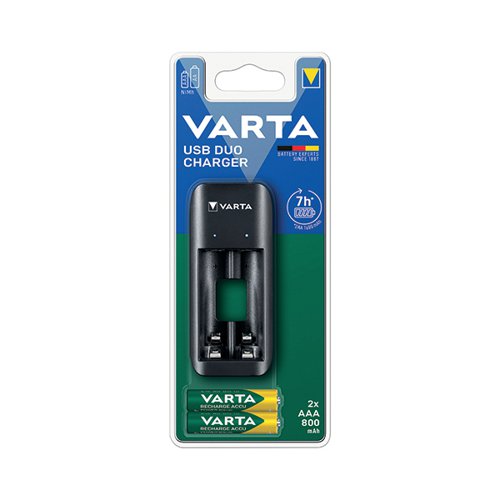 VARTA USB DUO CHARGER AA+AAA + RECHARGE BATTERIES 2X AAA 800