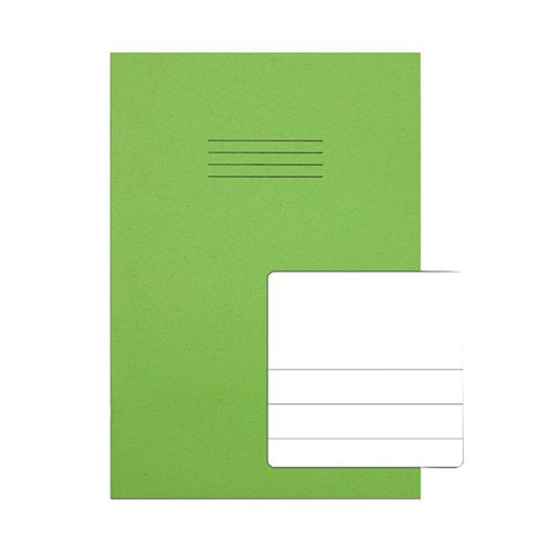 RHINO EXERCISE BOOK 15MM/PLAIN 64 PAGES A4 GREEN (PACK OF 50