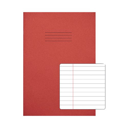 RHINO EXERCISE BOOK 8MM RULED 80 PAGES A4 RED (PACK OF 50) V