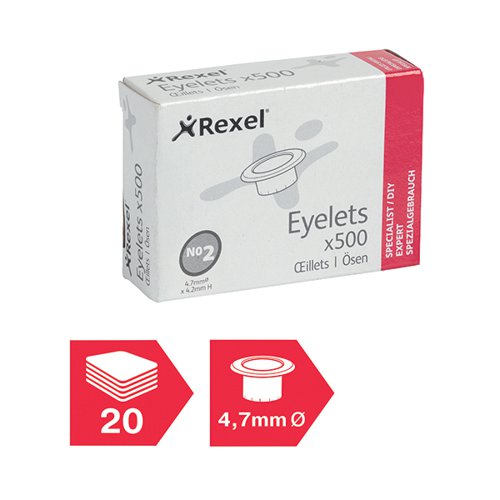 REXEL EYELETS 4.7MM X 4.2MM (PACK OF 500) 20320051
