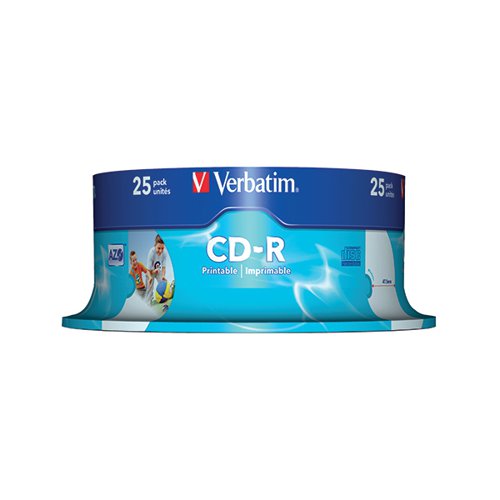 VERBATIM CD-R CRYSTAL 700MB SLIM CASE (PACK OF 25) 43322