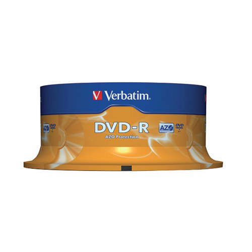 VERBATIM COLOUR 4.7GB SPINDLE DVD-R (25 PACK) 43522