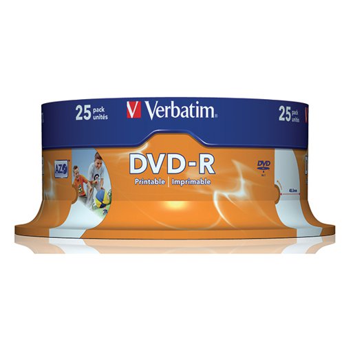 VERBATIM DVD-R SPINDLE 16X 4.7GB (PACK OF 25) 43489
