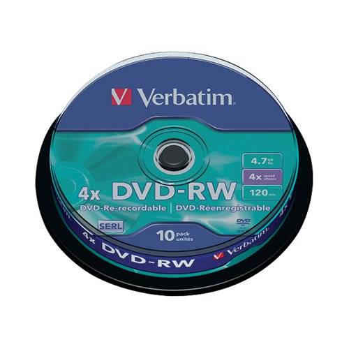 VERBATIM DVD-RW 4X 4.7GB (PACK OF 10) 43552