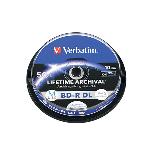 VERBATIM M-DISC LIFETIME ARCHIVAL BD-R DL 50GB 6X INKJET PRI