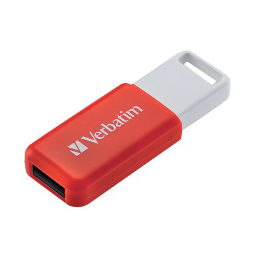 VERBATIM DATABAR USB DRIVE USB 2.0 16GB RED 49453